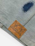  Áo Evisu Distressed Logo Seagull Jacket 'Indigo' 