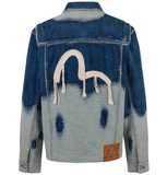  Áo Evisu Distressed Logo Seagull Jacket 'Indigo' 