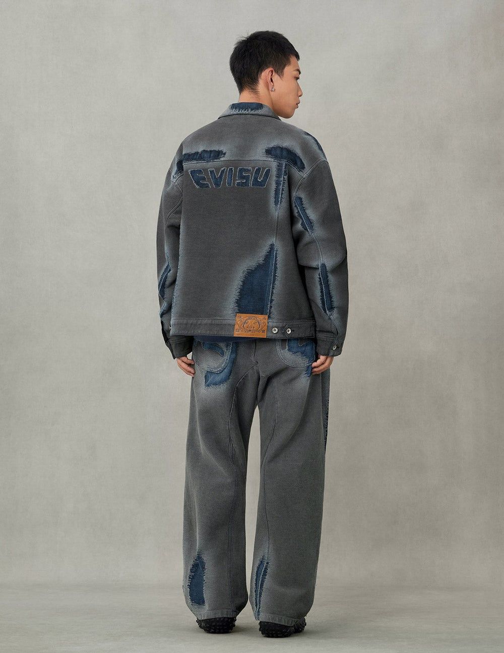 Áo Evisu Distressed Seagull Denim Jacket 'Indigo' 