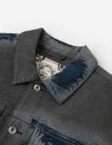  Áo Evisu Distressed Seagull Denim Jacket 'Indigo' 
