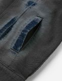  Áo Evisu Distressed Seagull Denim Jacket 'Indigo' 