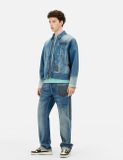  Áo Evisu Emboss Kamon Denim Jacket 'Indigo' 