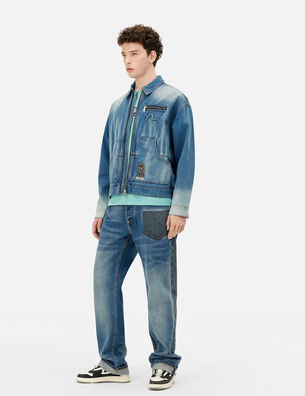  Áo Evisu Emboss Kamon Denim Jacket 'Indigo' 