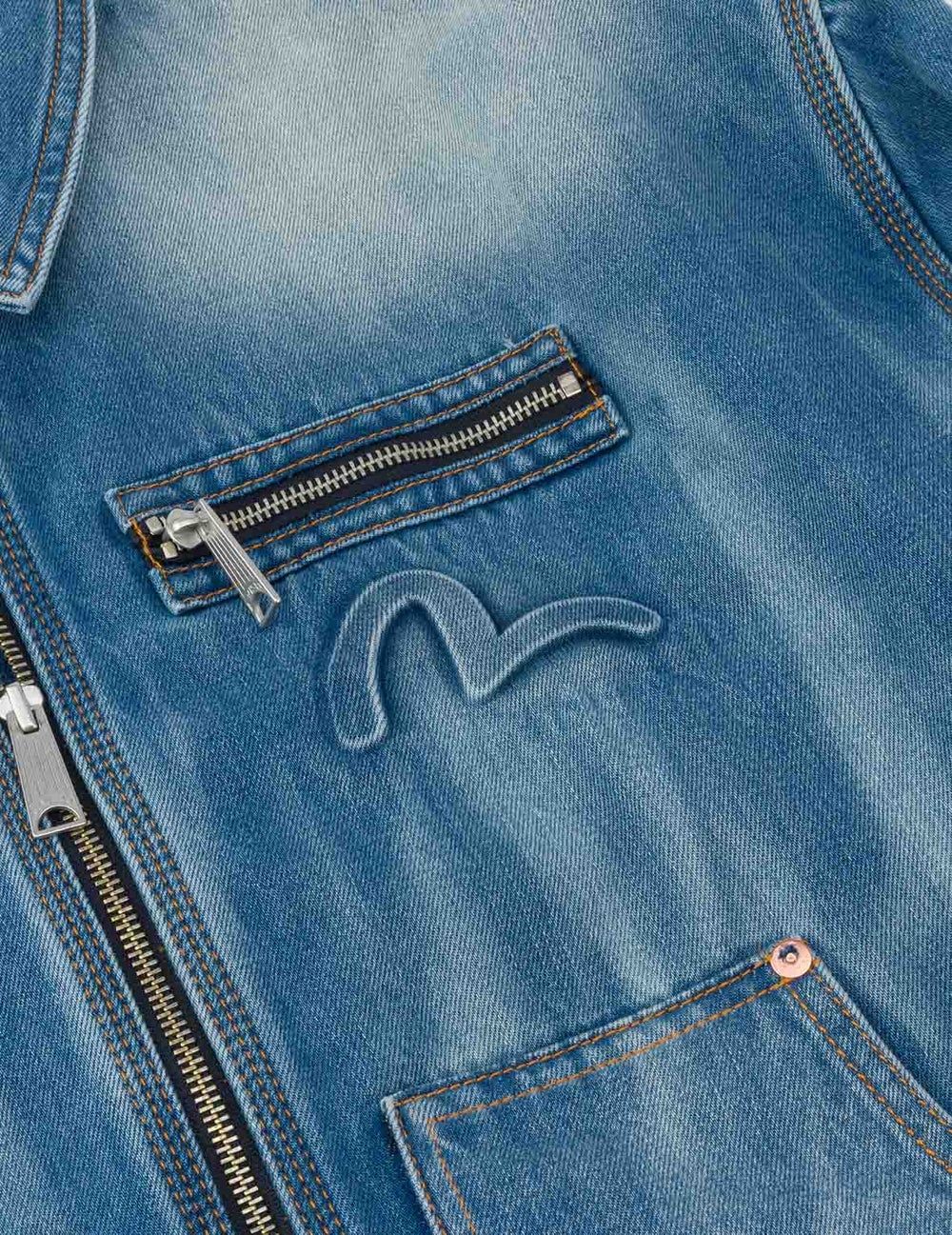  Áo Evisu Emboss Kamon Denim Jacket 'Indigo' 
