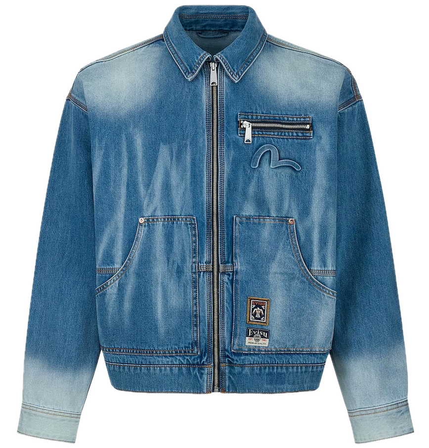  Áo Evisu Emboss Kamon Denim Jacket 'Indigo' 