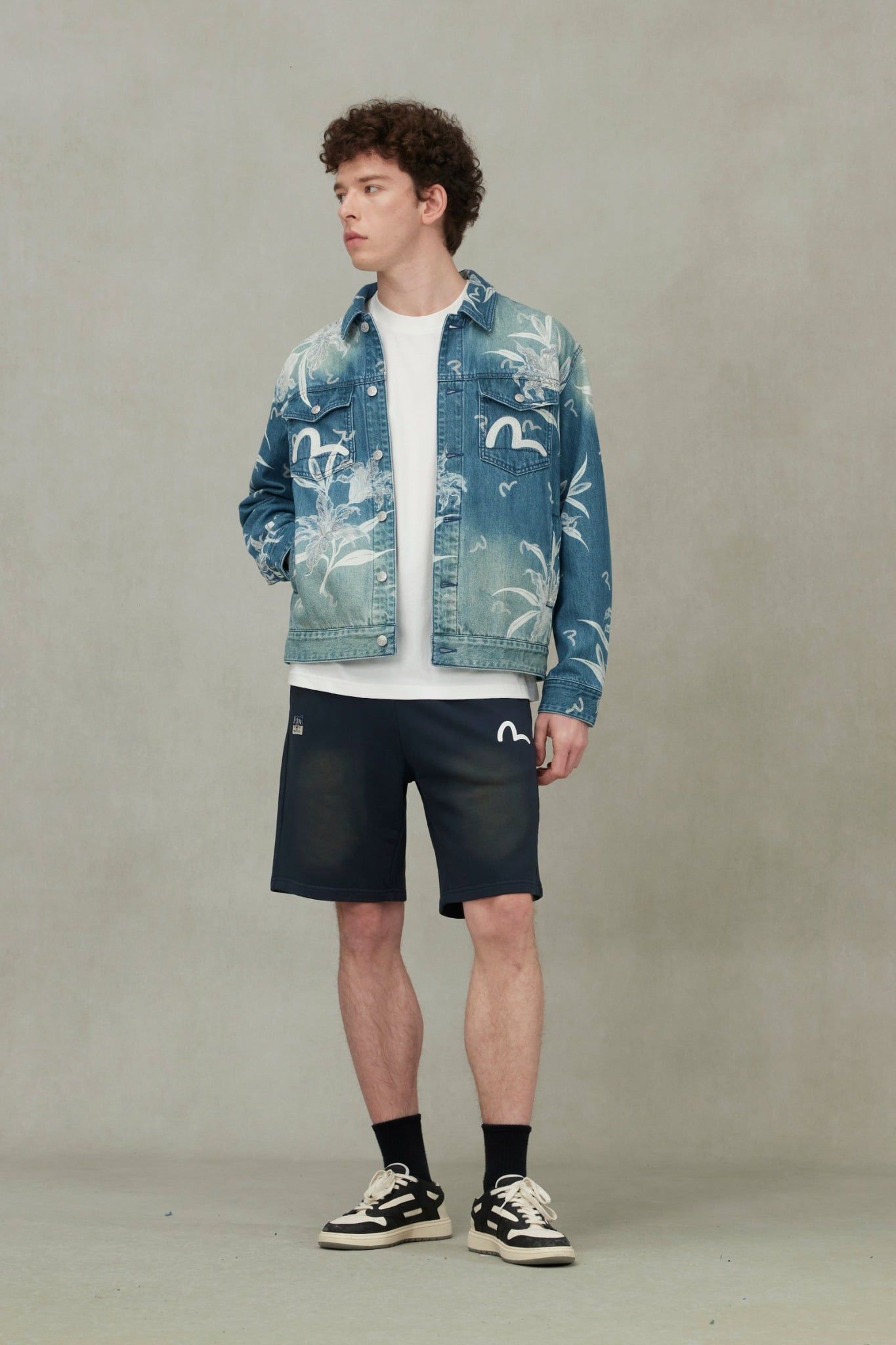  Áo Evisu Floral and Seagull Jacket 'Denim' 