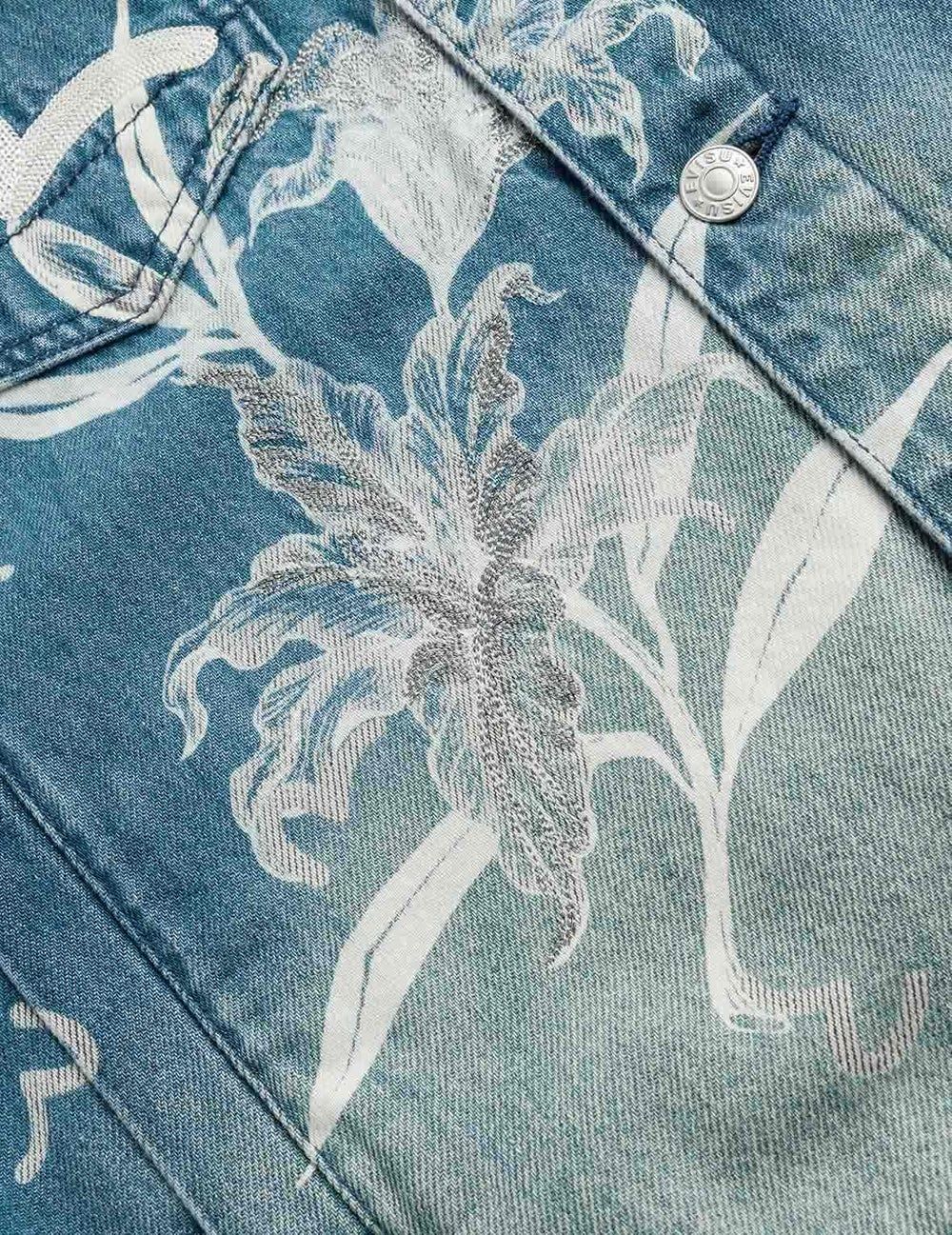  Áo Evisu Floral and Seagull Jacket 'Denim' 