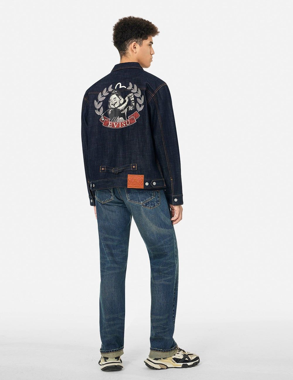  Áo Evisu Godhead Golfing Print Jacket 'Indigo' 