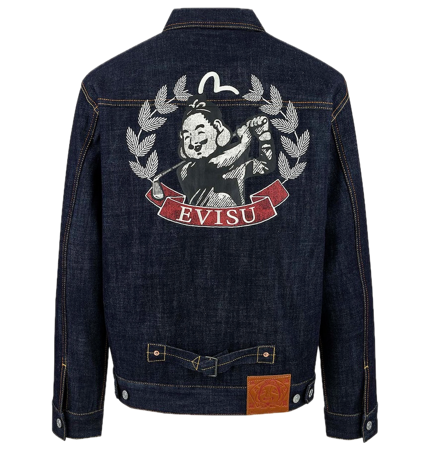  Áo Evisu Godhead Golfing Print Jacket 'Indigo' 