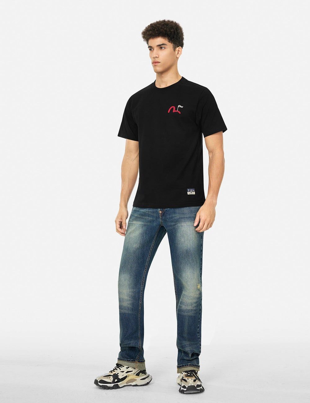  Áo Evisu Godhead Golfing Print T-shirt 'Black' 