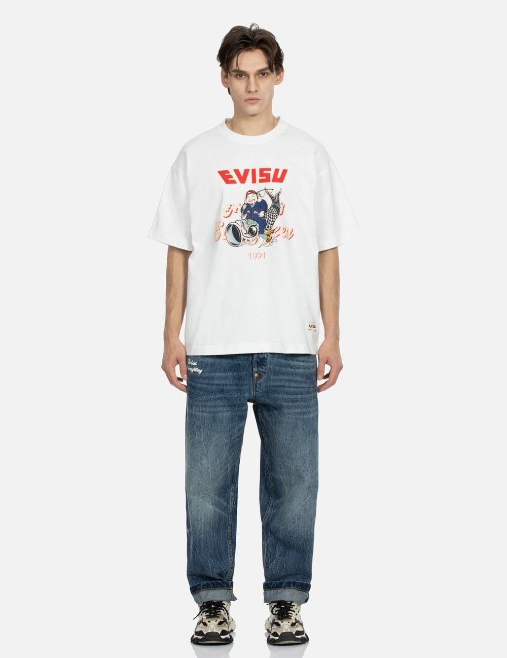  Áo Evisu Godhead Koinobori Print T-shirt 'White' 