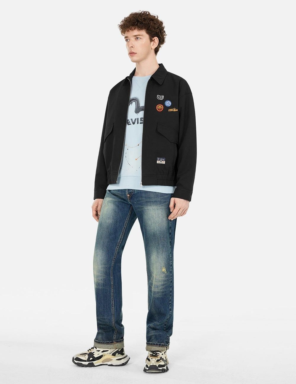  Áo Evisu Graffiti Daicock Print Jacket 'Black' 