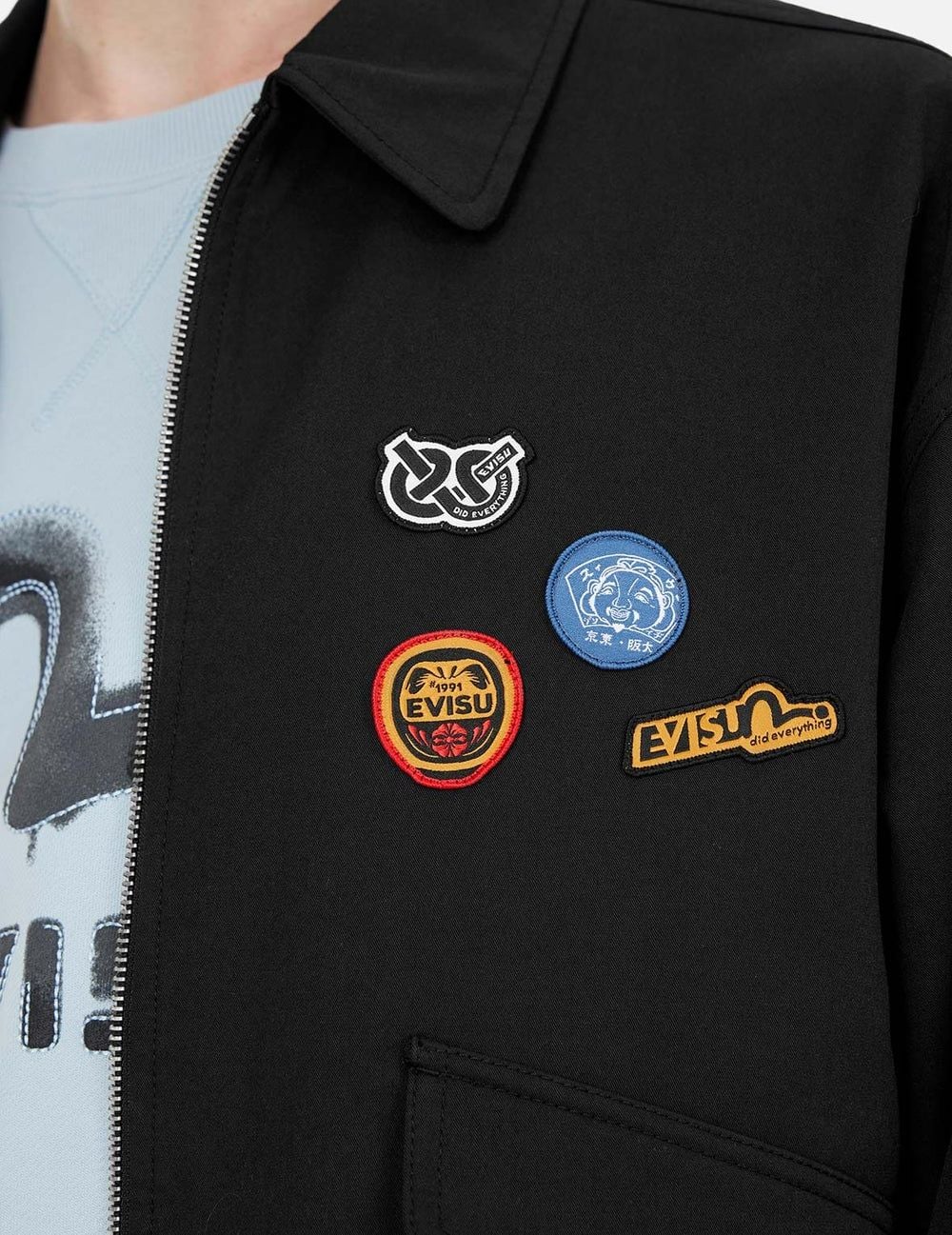  Áo Evisu Graffiti Daicock Print Jacket 'Black' 
