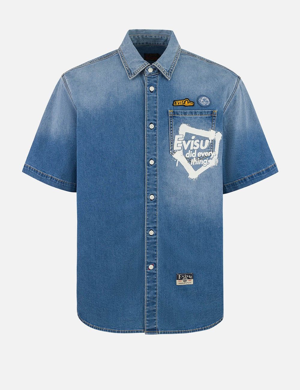  Áo Evisu Graffiti Daicock Print Shirt 'Indigo' 