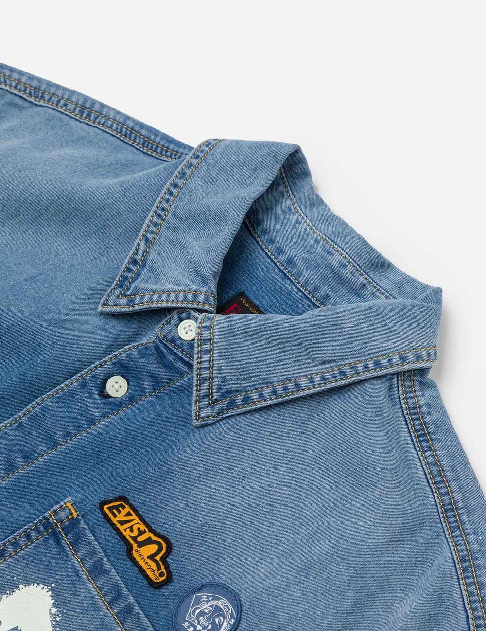  Áo Evisu Graffiti Daicock Print Shirt 'Indigo' 