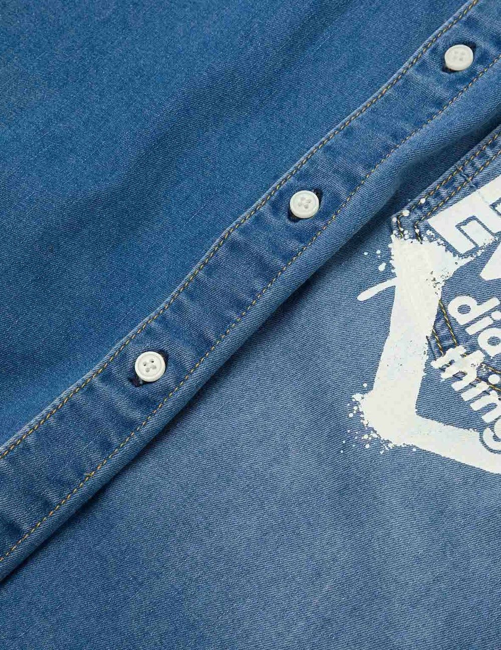  Áo Evisu Graffiti Daicock Print Shirt 'Indigo' 