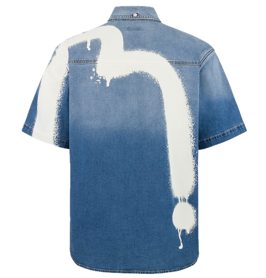 Áo Evisu Graffiti Daicock Print Shirt 'Indigo' 
