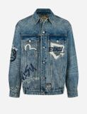  Áo Evisu Graffiti Prints Denim Jacket 'Indigo' 
