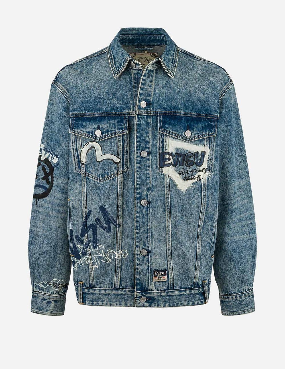  Áo Evisu Graffiti Prints Denim Jacket 'Indigo' 