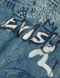  Áo Evisu Graffiti Prints Denim Jacket 'Indigo' 