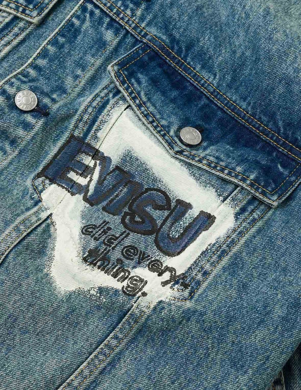  Áo Evisu Graffiti Prints Denim Jacket 'Indigo' 