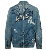  Áo Evisu Graffiti Prints Denim Jacket 'Indigo' 