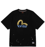  Áo Evisu Graffiti-Style Seagull T-Shirt 'Black' 