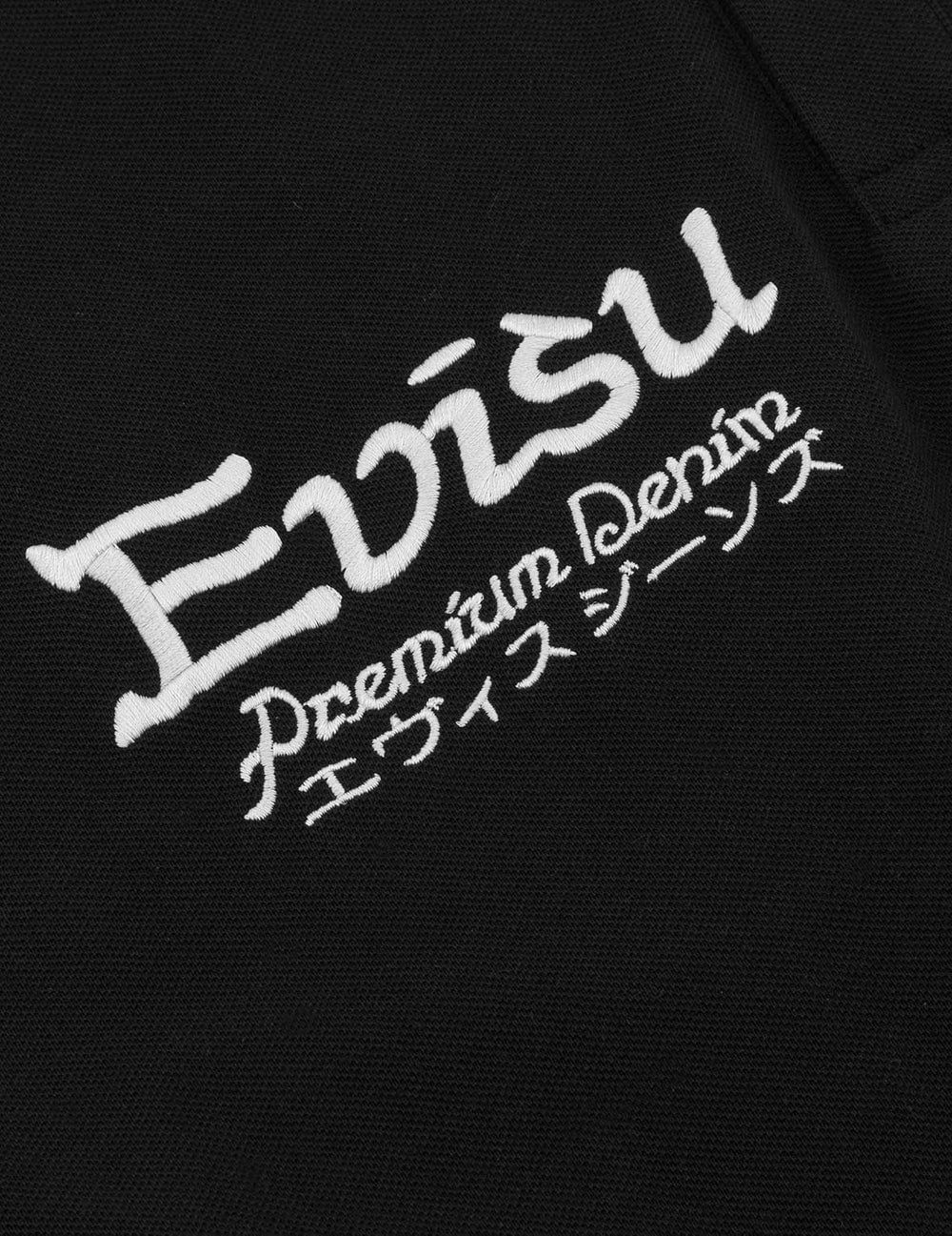  Áo Evisu Hakutaku and Logo Embroidery Polo 'Black' 