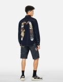  Áo Evisu Hakutaku Daicock Printed Shirt 'Indigo' 