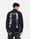 Áo Evisu Hakutaku Daicock Printed Shirt 'Indigo' 