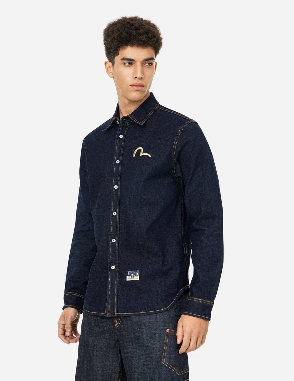  Áo Evisu Hakutaku Daicock Printed Shirt 'Indigo' 
