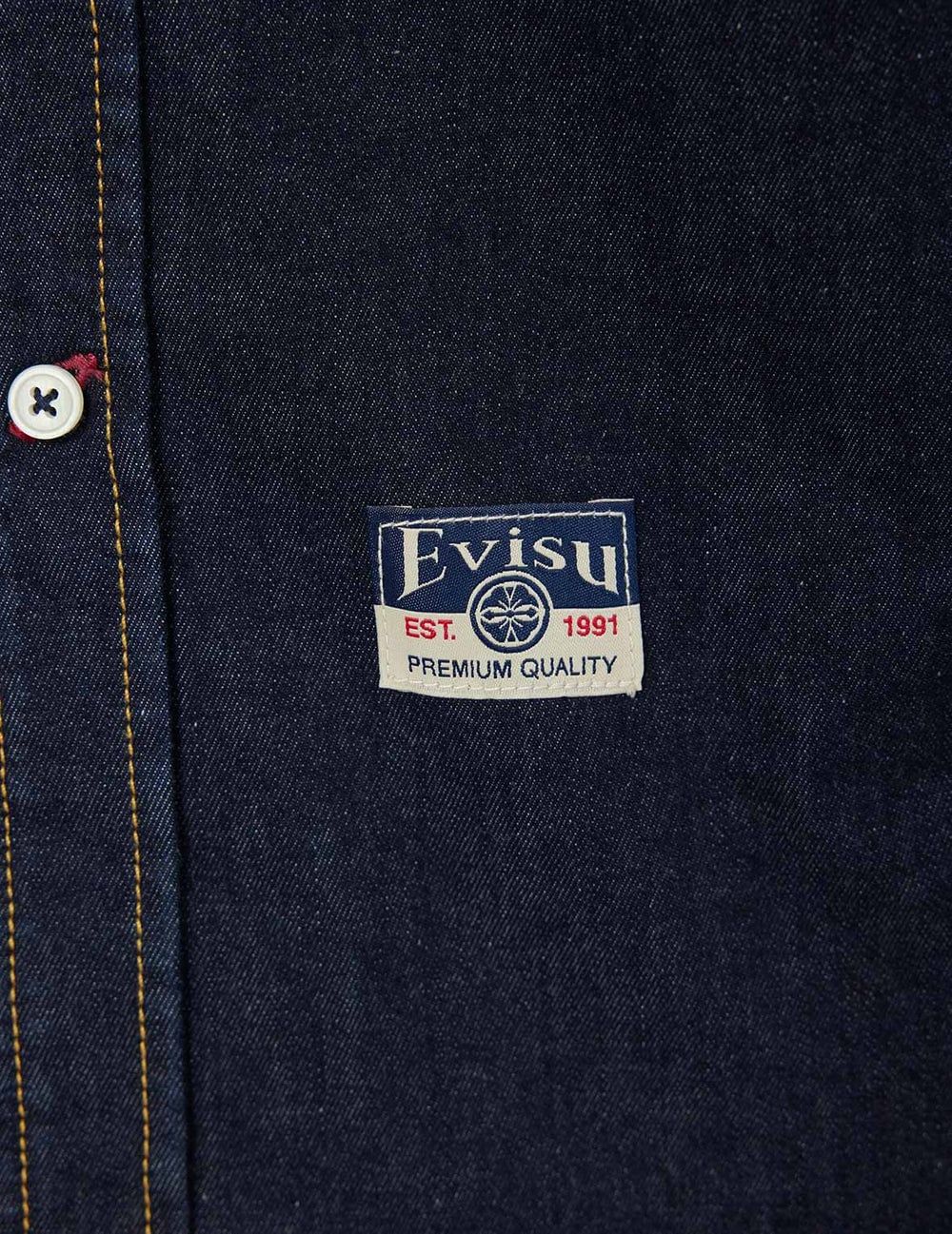  Áo Evisu Hakutaku Daicock Printed Shirt 'Indigo' 