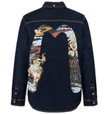  Áo Evisu Hakutaku Daicock Printed Shirt 'Indigo' 