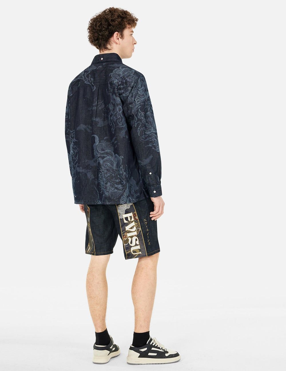 Áo Evisu Hakutaku Laser Printed Shirt 'Indigo' 