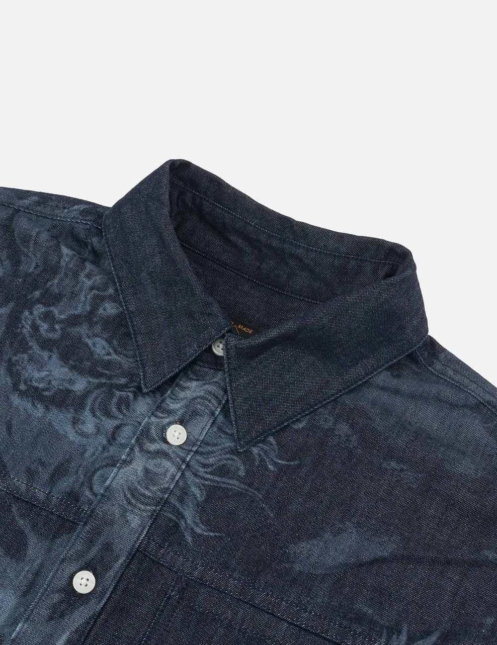  Áo Evisu Hakutaku Laser Printed Shirt 'Indigo' 