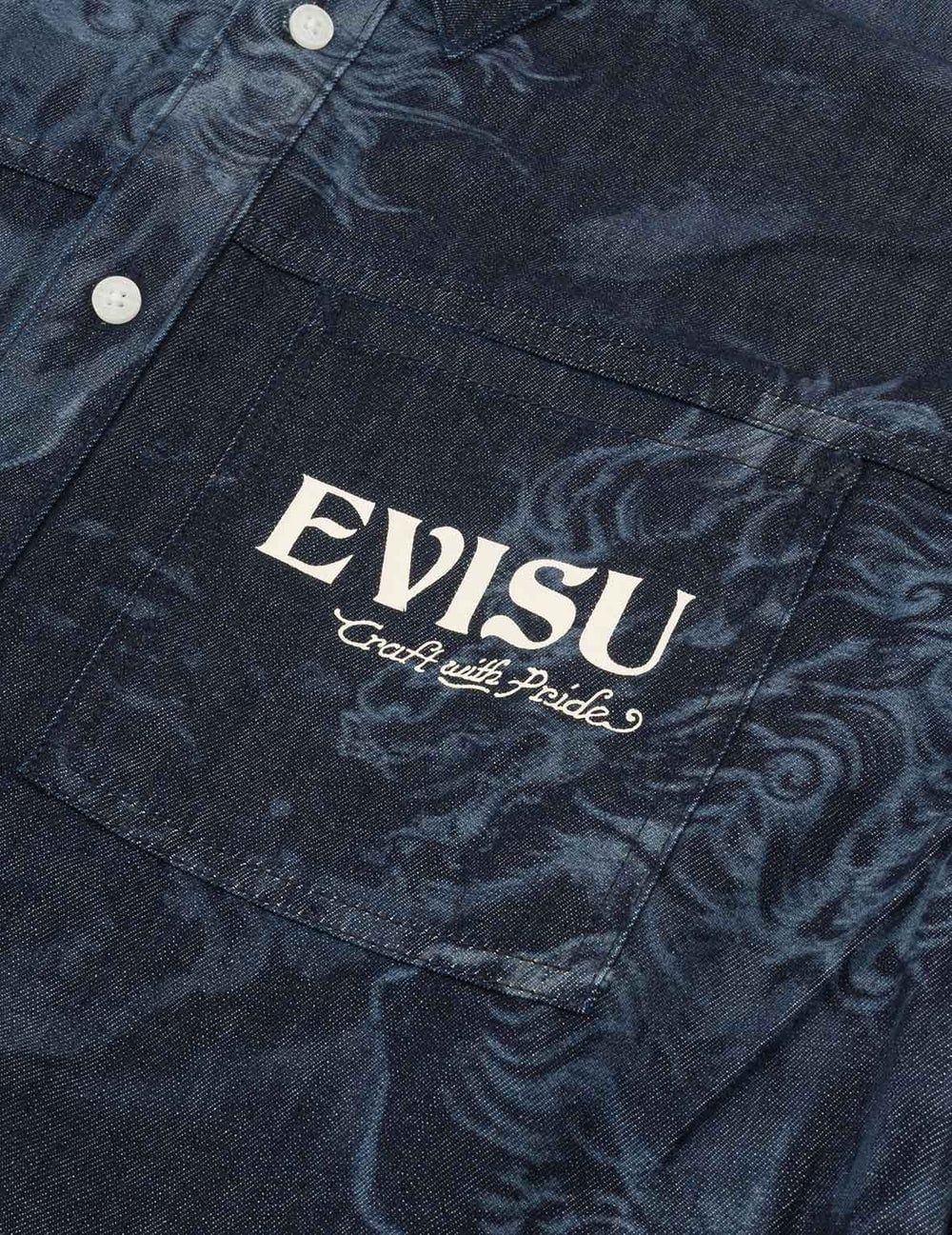  Áo Evisu Hakutaku Laser Printed Shirt 'Indigo' 