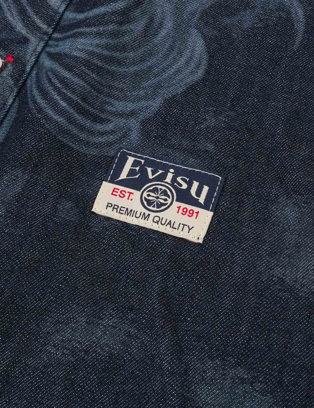  Áo Evisu Hakutaku Laser Printed Shirt 'Indigo' 