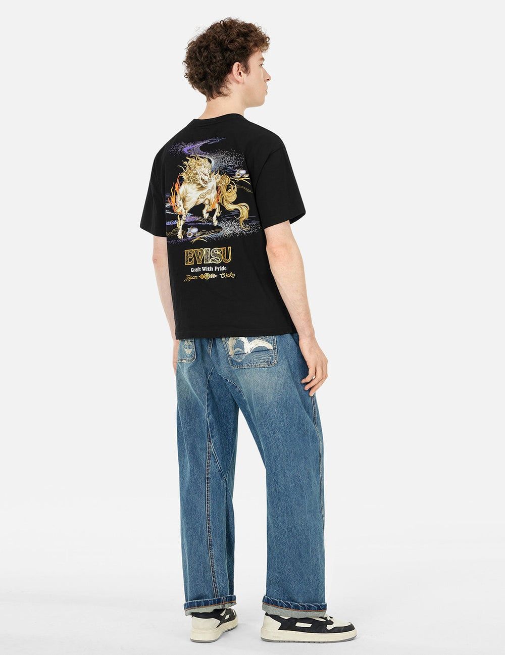 Áo Evisu Hakutaku Print T-shirt 'Black' 