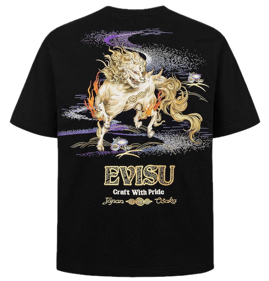  Áo Evisu Hakutaku Print T-shirt 'Black' 