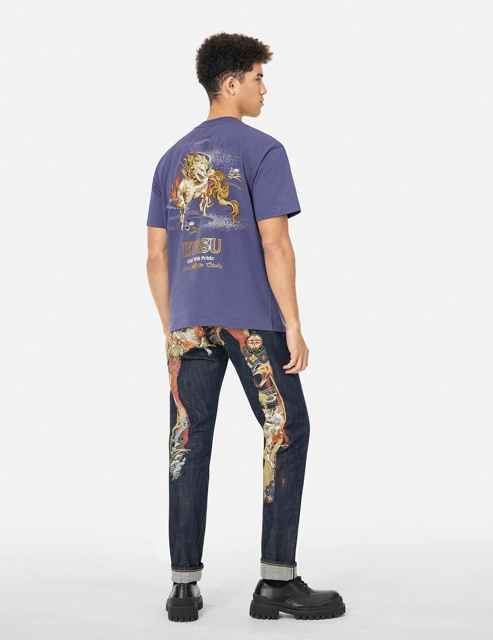  Áo Evisu Hakutaku Print T-shirt 'Purple' 
