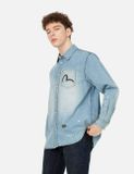  Áo Evisu Inserted Seagull Embroidery Shirt 'Indigo' 