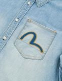  Áo Evisu Inserted Seagull Embroidery Shirt 'Indigo' 