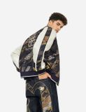  Áo Evisu Kamon Brocade Appliqué 'Navy' 