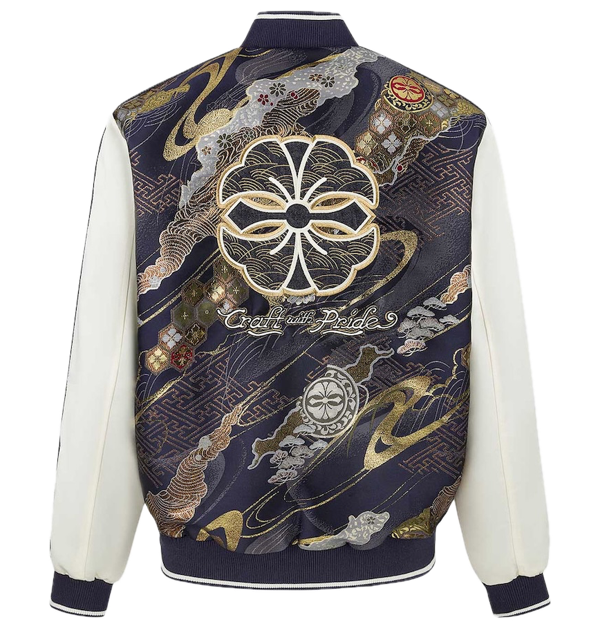  Áo Evisu Kamon Brocade Appliqué 'Navy' 