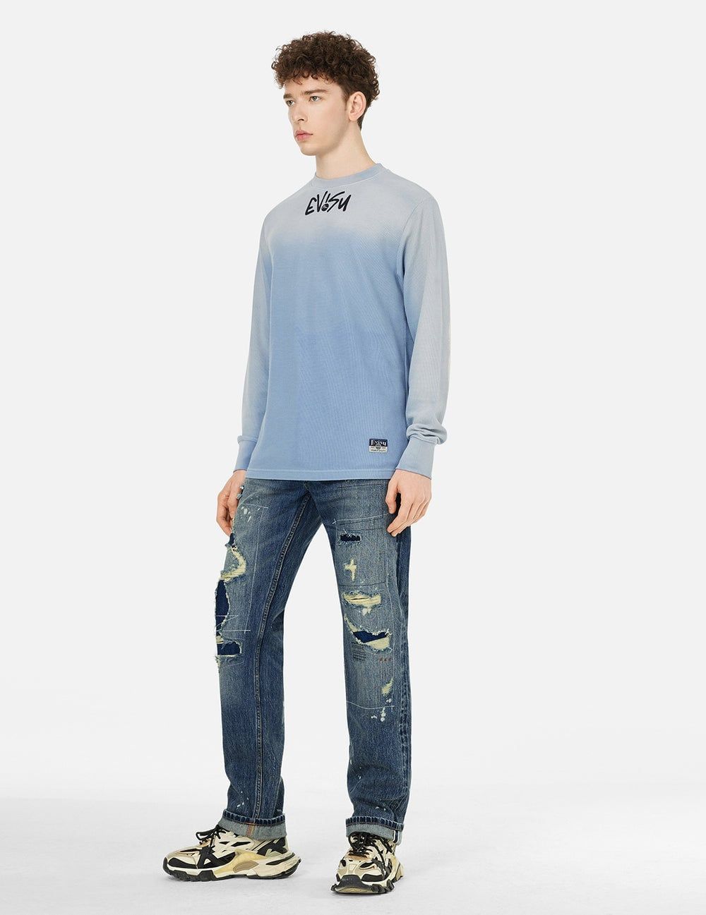  Áo Evisu Logo and Daicock Print 'Blue' 