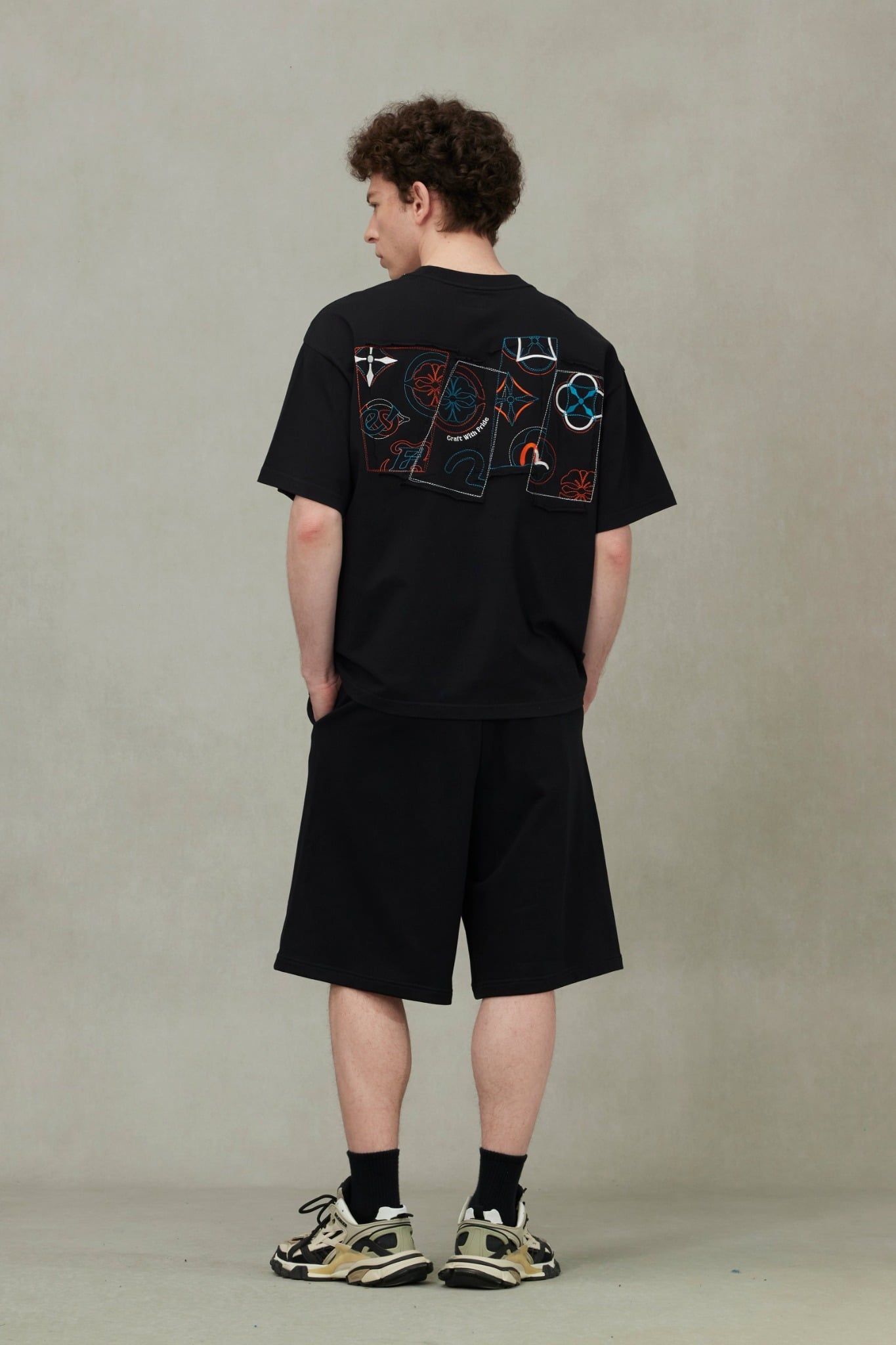 Áo Evisu Logo and Kamon Embroidery T-shirt 'Black' 