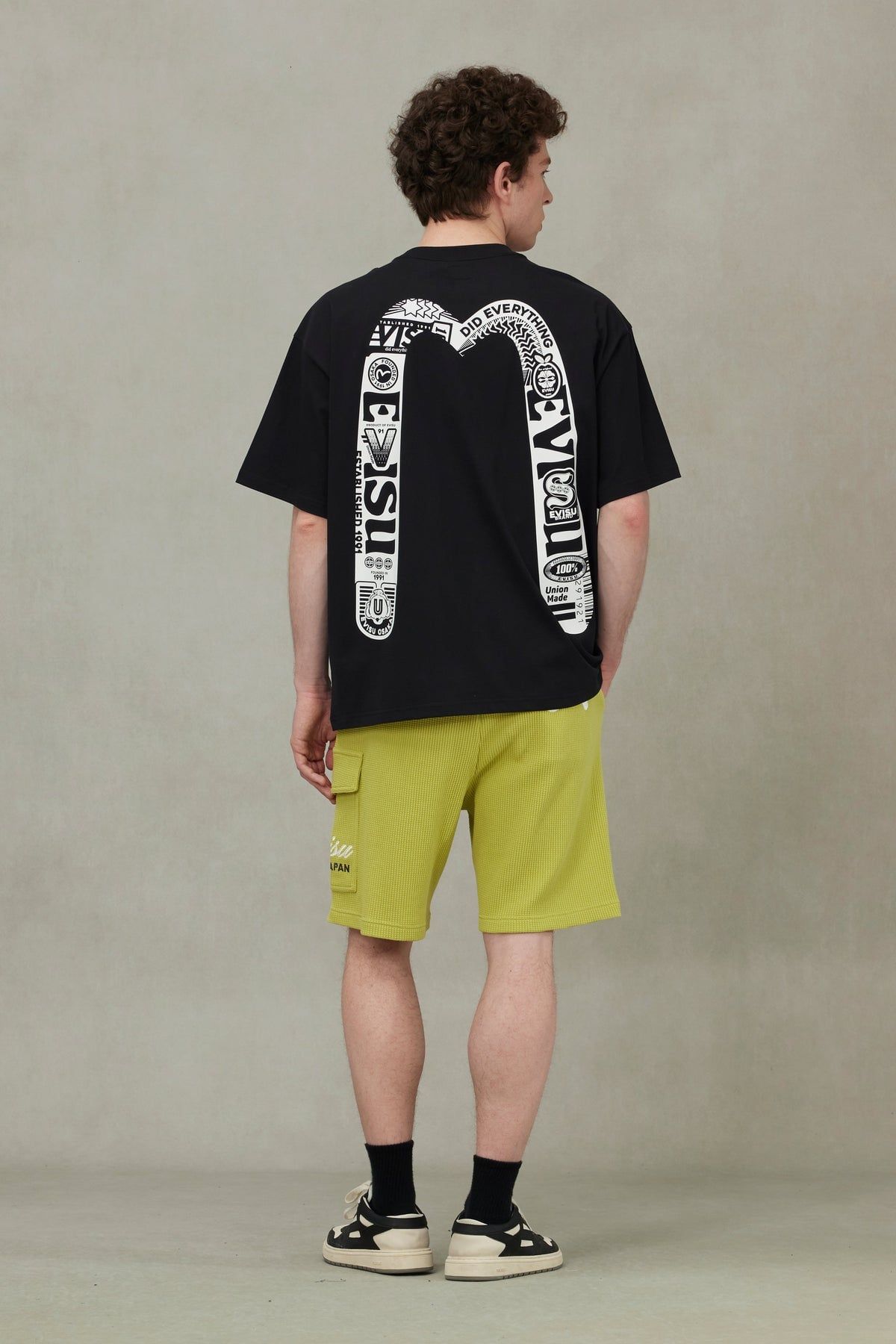  Áo Evisu Logo Daicock Print T-Shirt 'Black' 