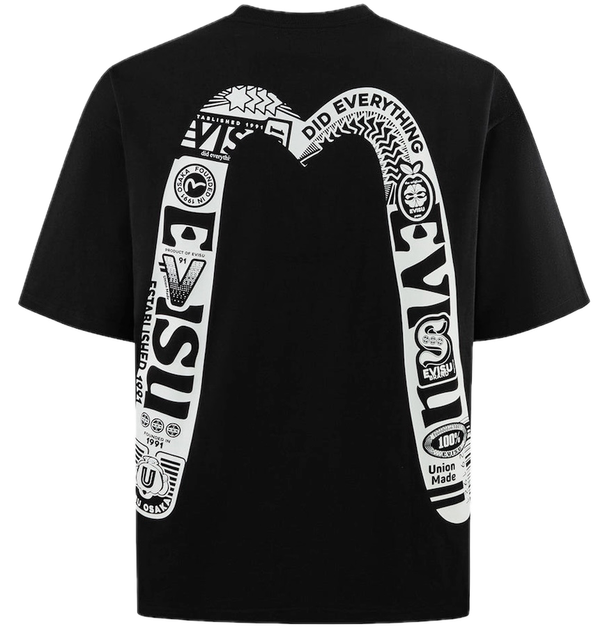  Áo Evisu Logo Daicock Print T-Shirt 'Black' 