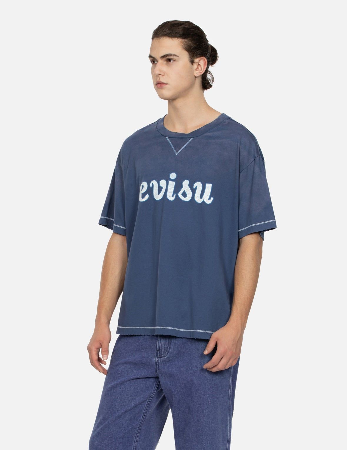  Áo Evisu Logo Print Boxy T-shirt 'Navy' 