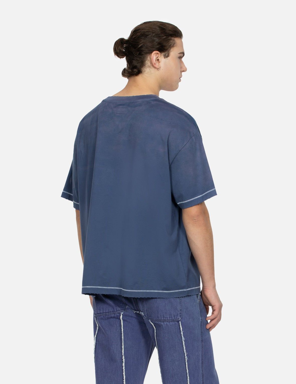  Áo Evisu Logo Print Boxy T-shirt 'Navy' 
